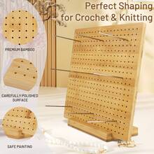 1 Pcs Handcrafted Wooden Blocking Board Crochet, Blocking Board For Square, Super Sturdy Blocking Board Crochet Wood For Crochet And Knitting Projects, Full Kit With Stainless Steel Pins, 1 Stand--Crochet Board-Large - Crochet Board-Large - 查看 4