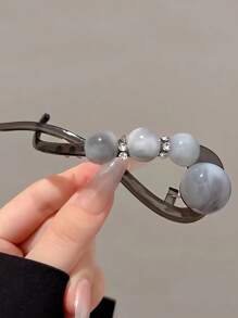 1 pezzo Fermaglio per capelli da donna con perle finte e strass, accessorio per capelli elegante e versatile per raccolti e chignon, fermaglio di moda per uso quotidiano, extension per chignon, accessorio per capelli, forcine per acconciature, accessori per capelli, articoli scolastici