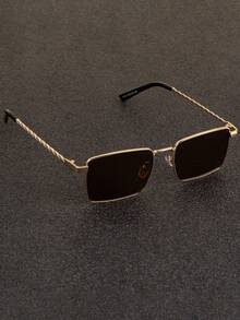 1pc Unique Twisted Leg Fashion Oval Fashion Glasses Set, Stylish Back To School Preppy Look - Multicolor - View 14