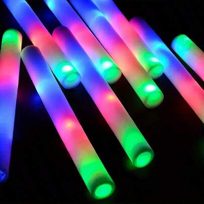 30PCS Led Foam Glow Sticks,Glow Sticks Bulk, Christmas Party Supplies With 3Modes Colorful Flashing, Valentines Day Gifts Glow In The Dark Party Supplies For Parties, Wedding, Birthday, Raves, Concert