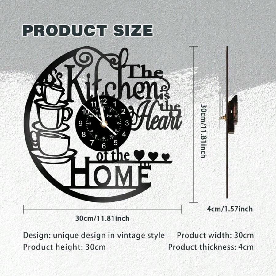 Stylish Vinyl Record Kitchen Wall Clock Home Abstract Art Decoration Gifts