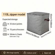 Caja de almacenamiento plegable grande de 110 litros, caja de almacenamiento no tejida grande, caja de almacenamiento de colchas, caja de almacenamiento de ropa doméstica - Negro - Ver 6