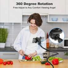 1pc Universal 360° Rotating Tablet And Phone Stand - Adjustable Flexible Spiral Base, Suitable For Slouchy Browsing, Perfect Bedside Companion, Ergonomic Design, Space-Saving, Durable, Multi-Angle Viewing For Tablets And Smartphones