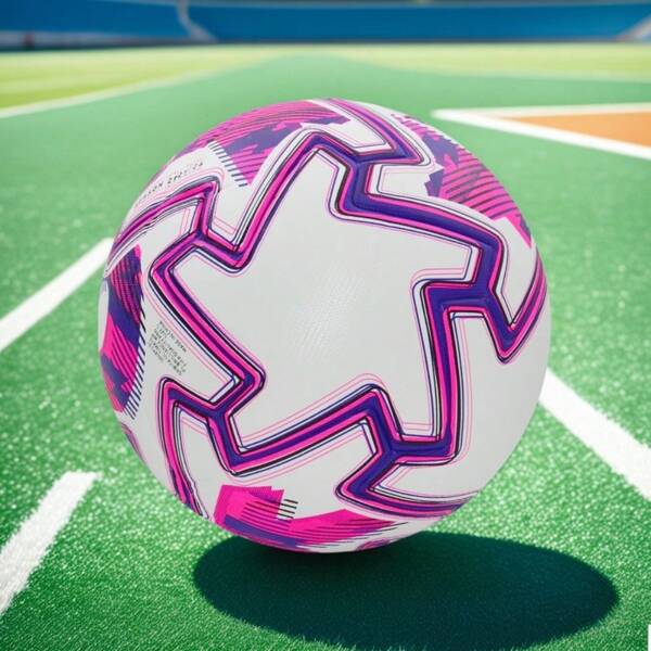 1 个粉色 5 号足球加厚 PU 皮革训练足球耐用耐磨无缝比赛用球防水设计适用于青少年成人室内/户外运动比赛学校和沙滩游戏和娱乐，配有气针和网袋，是生日返校万圣节和圣诞节的完美礼物