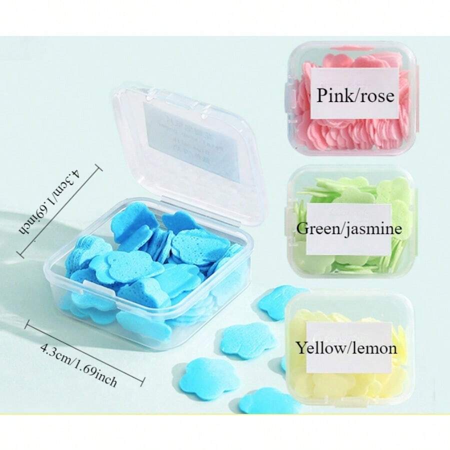 1PCS, Instant Soap Paper, Disposable Soap Tablet, Boxed Soap Paper, Outdoor Travel Home Office, Boxed, Portable, - Random Color Random Color - View 1