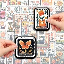 50pcs Cartoon Pattern Stickers Self Adhesive Non-Repeatable For Laptop Organiser Desktop Computer Guitar Skateboard Helmet Decorative Stickers Cute Graffiti Wind Perfect For Party Supplies