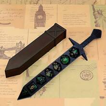 1 件 D&D 剑与骰子收纳套装，包含绿色骰子，动漫风格，22 毫米标准骰子收纳，塑料材质，适合 14 岁以上收藏家、手工及爱好模型组装与收藏 - 彩色 - 查看 3