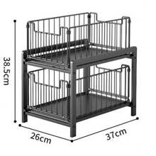Under Sink Organizer And Storage, 2-Tier Drawer Organizer With Pull-Out Basket, Pull-Out Organizer Under Sink Cabinets, Metal Sliding Drawer For Kitchen, Bathroom, Pantry, Cabinet Shelf