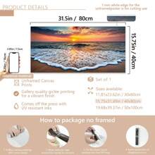 1 Stück ungerahmte Leinwandkunst mit Strand- und Sonnenuntergangspanorama, Wohnzimmer Heimdekoration Kunstdrucke, Poster, Wanddekoration, modern, Reise (wahlweise Rahmen)