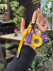 系列创意设计可爱撞色甜美酷炫运动风包包挂件，健身运动配件，夏季时尚救星钥匙扣，健身系列杠铃片壶铃运动水杯挂件，背包挂件，饰品钥匙扣，适合运动型男生女生，送给男女的精美礼物 - 彩色 - 查看 6