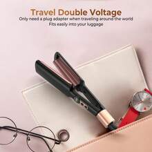 UKLISS Máy uốn tóc mini Beach Waves – Máy uốn tóc gốm hai đầu, 0,4 inch với 5 mức nhiệt, chống bỏng & điện áp kép – Dụng cụ uốn tóc tiện lợi khi đi du lịch, tạo kiểu dễ dàng - Xem 9