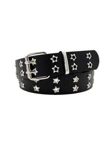 1pc/2pcs Punk Style Waist Belt, Fashion Chain Decorated Jeans Belt With Grommet, Suitable For Casual Daily Wear, Unisex - Multicolor - View 8