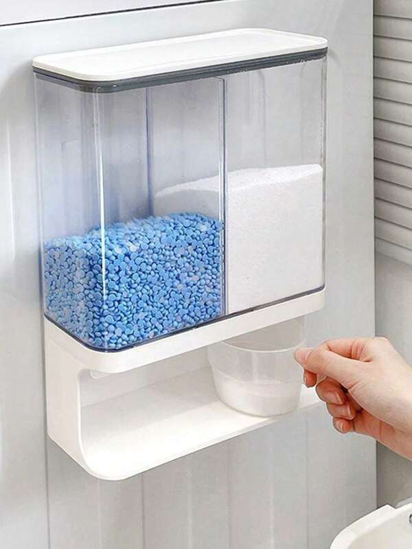 1pc Wall Mounted Laundry Detergent Dispenser - Versatile Storage For Laundry Scent Boosters With Included Cups