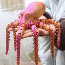 1 pulpo gigante de 41 cm/16,14 pulgadas, monstruo del océano, pulpo enorme, pulpo colorido, pulpo negro y dorado, regalo de fiesta de decoración navideña, regalo de cumpleaños, decoración artística divertida impresa en 3D, decoración del hogar, decoración del automóvil, decoración del jardín, regalo de San Valentín