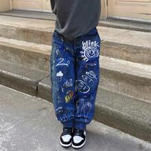 Women's Cow Print Ripped Jeans High Waisted Button Skinny Denim Pants - Xanh đậm - Xem 2