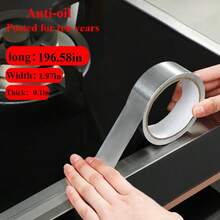 1 Roll Aluminum Foil Tape, Caulk Strip, Self-Adhesive Waterproof & Mildew Resistant Tape For Bath Tub, Bathroom Shower, Toilet, Kitchen, Basin Rim - Multicolor - View 11