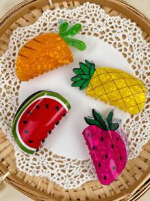 1pc Korean Fruit Series Large Hair Claw Clip, Acrylic Cute Ponytail Claw Hair Clip Accessories Suitable For Daily Travel, Gatherings, Beach Parties, And Wearing During Summer, Autumn, And Back To School Seasons Holiday Essential