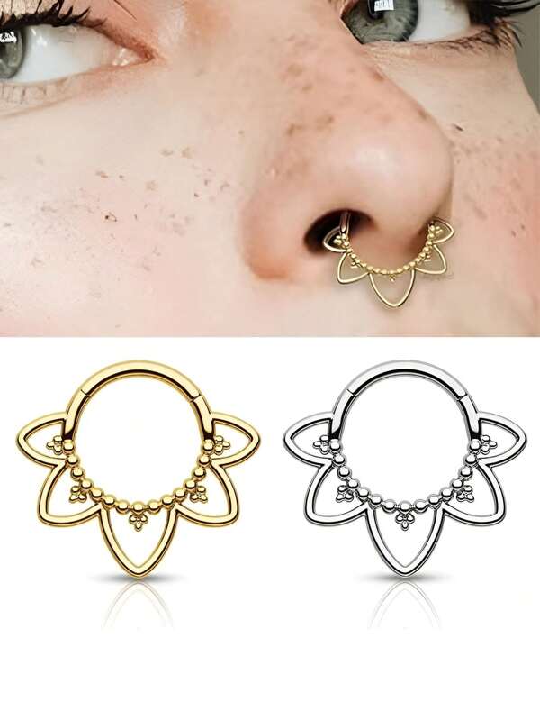 1 Piece Of Anti Desensitization 316L Stainless Steel 16G Diaphragm Segmented Nose Ring And Ear Bone Ring Daith Perforated Jewelry, Available In Gold And Silver, Suitable For Piercing Jewelry Gifts In Multiple Fields Such As Nose Rings, Daith Earrings, Tragus Earrings, Cartilage Earrings, Etc. This Earring Is Suitable For Daily Wear