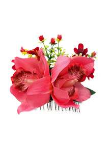 新款波西米亚风仿兰花发梳，沙滩度假新娘发饰，梳子，发梳，侧梳，发饰，学习用品，头部饰品 - 彩色 - 查看 20