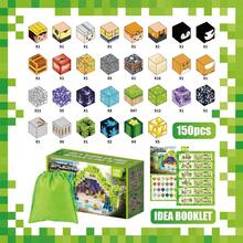 150 khối xây dựng 3D từ tính sáng tạo thế giới phiêu lưu khai thác mỏ, đồ chơi xây dựng từ tính, đồ chơi giáo dục hình khối hình học tự làm cho trẻ em - Nhiều màu - Xem 3