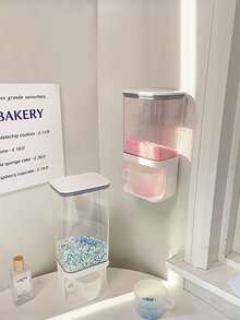 1个壁挂式洗衣液分配器 - 多功能收纳，可放置洗衣香氛增香剂，带杯子 - 彩色 - 查看 5