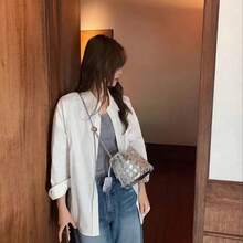 Women Shoulder Bags - 純手工編織銀色 - 查看 6