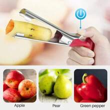 Premium Apple Corer Remover, Stainless Steel Apple Pear Seed Core Tool, Fruit Cutter, Seeder, Slicer Knife, Kitchen Tools For Vegetables