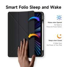 Smart Sleep Acrylic Y Fold Cover For Tablet S6 Lite A9+ PLUS S10 S9 S8 S7 FE 11PIN With Pen Slot - Màu Xám nhạt - Xem 5