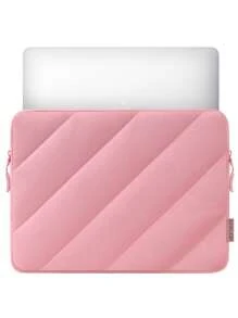 SENLASI SENLASI Puffy Protective Laptop Sleeve 13.5 14 15 16 Inch,Laptop Bag Compatible With Macbook Air 13 15 M1 M2 2012-2023, Pro 13 14 15 2010-2022,14-16 Chromebook Surface Notebook,Soft Fluffy Inner Lining, Waterproof Laptop Case,Beige Black Pink