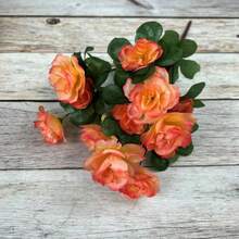 6 Bundles Artificial Faux Rhododendron Flowers, Artificial Flowers Silk Flowers Rhododendron Arrangement Wedding Table Centerpiece Table Centerpieces For Dining Room For Home Wedding Party Decor Gifts For Women - XR - View 2