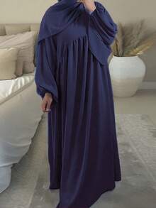 1 Set Sleeveless Undershirt + Open Abaya, Made Of Skin-Friendly Crinkle Chiffon Fabric, Breathable, Suitable For Muslim Women's Daily Wear, Can Be Used In Spring, Summer And Autumn - Multicolor - View 23