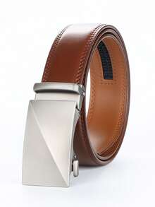 Genuine Leather Ratchet Belt For Men - Adjustable Automatic Buckle, Versatile Casual Business Style, Alloy Buckle, High-Quality Leather Panel, Easy To Wear And Suitable For Any Occasion Summer, School Fall, Autumn, Halloween Autumn-Winter Accessories,Suitable For Teens, Youth,Men,Casual, Outdoor, Athletic, Vacation, Graduation Gifts, Birthday, Daily Wear