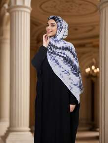 1 件女士波西米亚风格蛇皮印花头巾替代品，秋冬街头风格男女通用围巾，适合日常穿着 - 黑色 - 查看 5