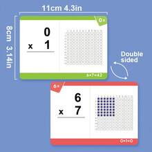 Lachilly 85 tarjetas de aprendizaje de multiplicación con gráficos y juegos de matemáticas, tarjetas interactivas de matemáticas para niños, herramientas de aprendizaje de operaciones matemáticas para aulas y escuelas en el hogar, recursos educativos para el hogar y el aula, juguetes educativos - Multicolor - Ver 4