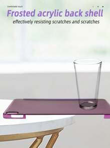 1pc Solid Color Tri-Fold Purple Letter & Butterfly Painted Flat Tablet Case With Kickstand, PC Hard Back Cover, Thin & Lightweight, Magnetic Sleep/Wake, Compatible With IPad Mini4/Mini5/Mini6/Mini7/Air1/Air2/9.7/10.2/10.5/Air4/Air5/10.9/Pro11/10th/Air 11-In.(M2)-2024/Pro 11-In.(M4)-2024/IPad Air 11-Inch (M3) 2025/IPad (A16) 11 Inch 11th Generation 2025, Does Not Include Stylus