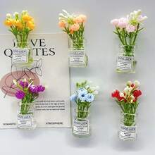 2/8PCS Mini Large Vase Magnets - Flower Bud Vase Magnets 2025 Brand New Cute Mini Fridge Magnets 3D Vase Interesting Fridge Accessories Kitchen Decoration (Multi-Color) Holiday Gift - Color Mixing - View 11