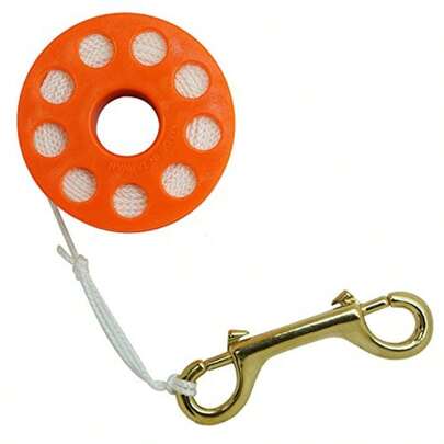 NEWScuba Choice Black Compact Finger Spool 65ft Dive Reel Orange Line SCDR05O7.3