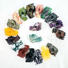 1pc Natural Stone Dragon-Head Carving Ornament, Home Decoration, Desktop Decoration, Holiday Gifts, Christmas Decoration, Halloween Gifts,