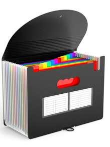 à soufflet pour la rentrée scolaire - Organisateur de documents format A4/Lettre avec 12/24/36 pochettes et étiquettes de couleur - Rangement mensuel des factures et reçus fiscaux pour la classe, la maison, le bureau