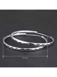 S925 Sterling Silver Ring Earrings Exaggerated Large Round Rhombus Pattern Ring Earrings Earrings Suitable For Valentine's Day Gift 6g/0.19oz