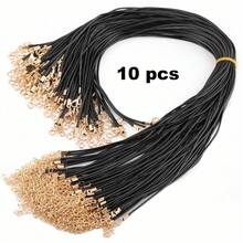 10/20/30/40/50/100pcs Wax Cord Necklace String, Gold Lobster Clasp Braided Rope Necklace, Leather Cord Necklace, Bulk Jewelry Making Chain, Necklace& Bracelet Cord