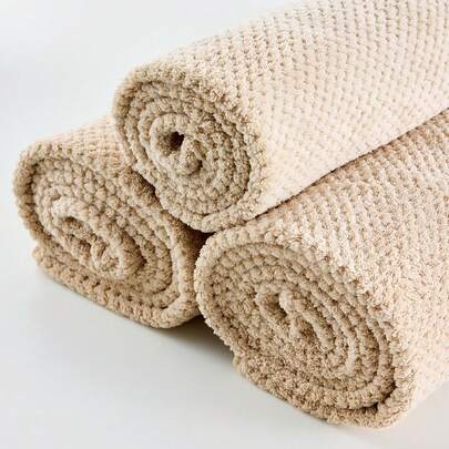 1/2pcs (Light & Thin) Solid Color Pineapple Textured Coral Fleece, Convenient Towel Or Bath Towel, Ultrasoft Absorbent Quick-Drying Bathroom Towel, Please Select Your Needed Size Back To School