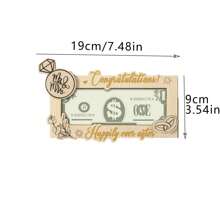 1 件婚礼钱礼品结婚卡，适用于新娘和新郎，祝贺木卡盒钱夹现金信封，适用于先生和夫人蜜月基金新婚夫妇结婚派对