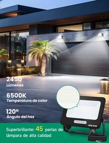 Aigostar Focos LED Exterior 30W 2450LM, Foco Proyectore LED Exterior Impermeable IP65, 42 LEDs, 6500K Blanco Frío para Garaje,Jardín,Patio,Parque, 2 Piezas