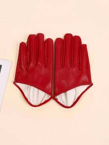 Party 1pair Minimalist Solid Gloves - Black - View 5