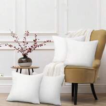 Pack Of 2 White Polyester Fiber Cushion Fillings. Soft And Cuddly. Various Sizes Available. - White - View 7