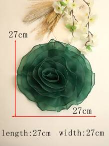 Extra Large Plain Organza Multi-Layer Ruffled Fabric Flower, Simple Design For DIY Clothing, Wedding Dress, Garment Accessories
