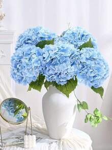 1/3/8PCS Artificial Hydrangea, Fake Hydrangea, Faux Plant, Spring Decoration, High-Quality Artificial Flower For DIY Wedding Bouquets, Parties, Home, Living Room, Kitchen, Garden, Hotel, Office, Study Room, Room Decor, Valentine's Day Gift - Blue - View 6