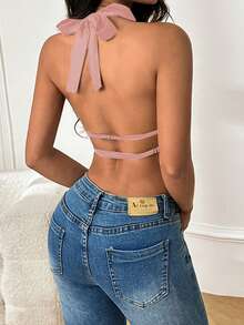 WOWDARK 女士时尚性感缎面露背衬衫，秋季