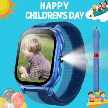 ERUN 31 Games Smart Children's Watch HD Full Touch Screen Outdoor Flashlight Alarm Clock Audiobook Recording Video Pedometer Calculator Music DIY Wallpaper Photography Children's Day, Ay, Boy/Girl Birthday Gift